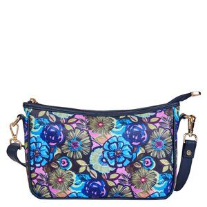 Floral Print Fabric East/West Hobo Crossbody Sling Bag Over the Shoulder Purse